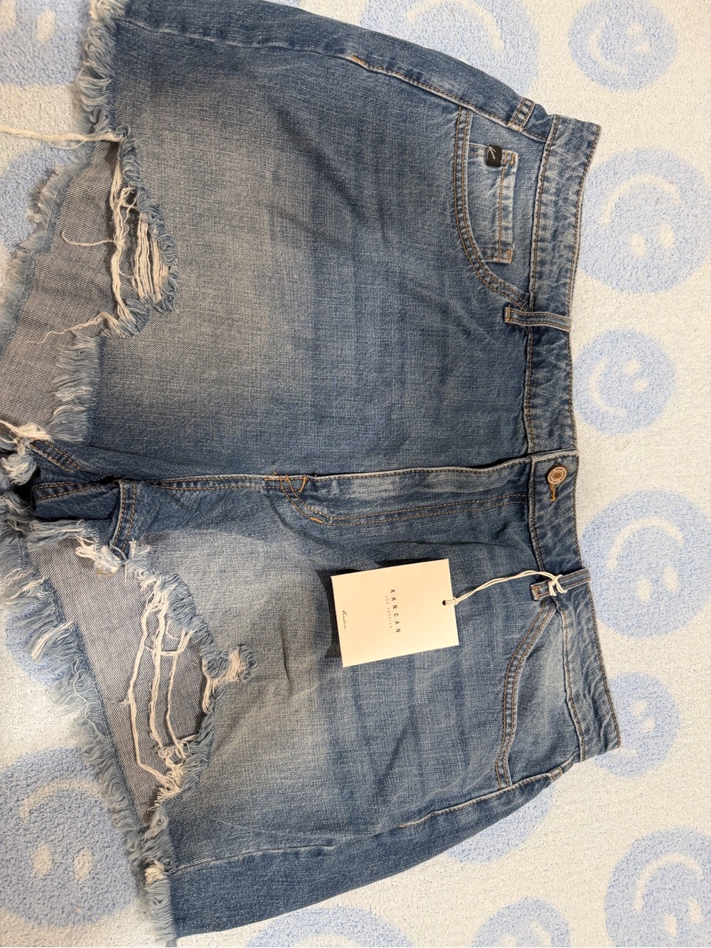 KanCan Light Blue Distressed Denim Shorts